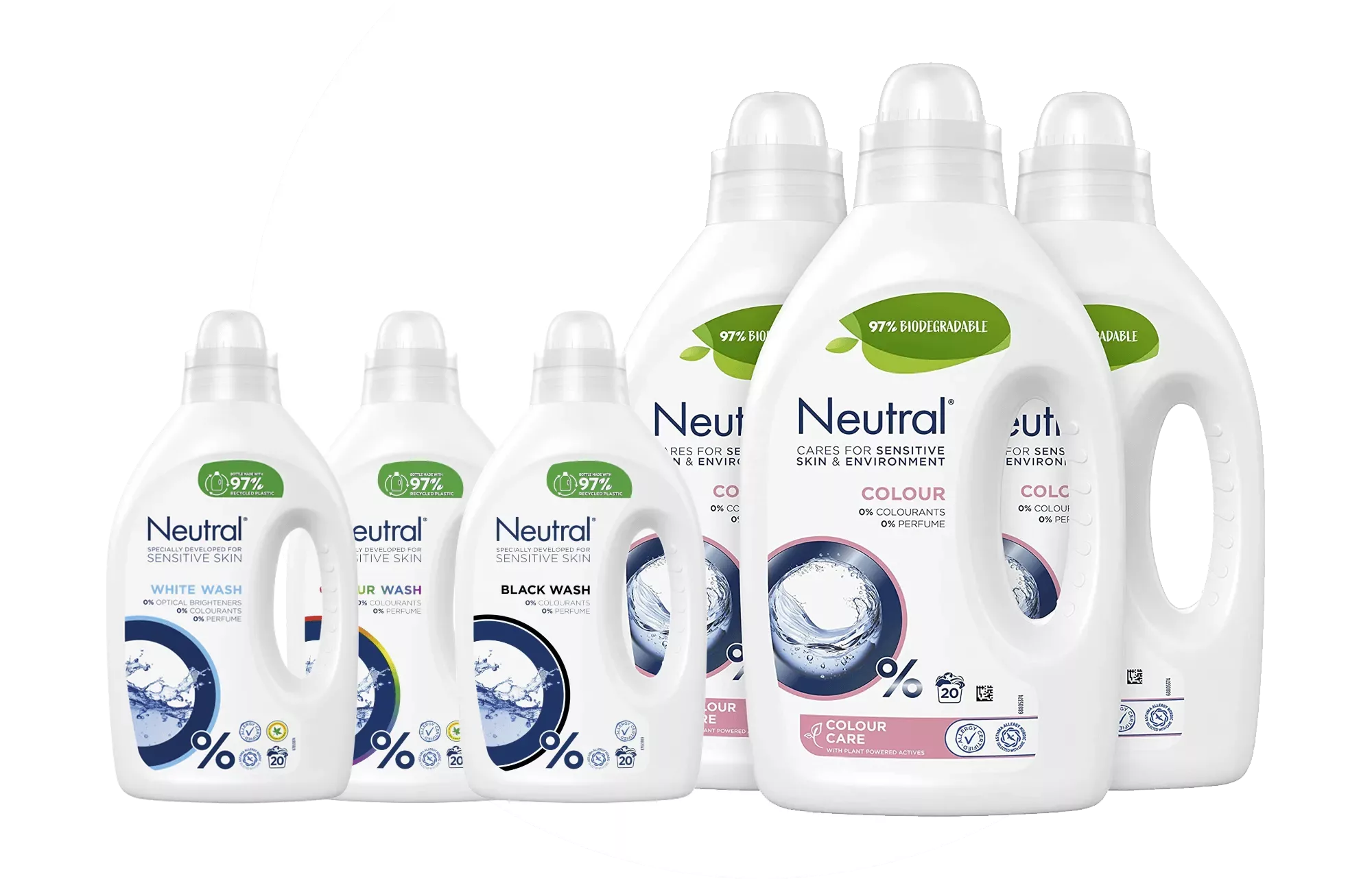 Afbeelding met flessen Neutral wasmiddel
