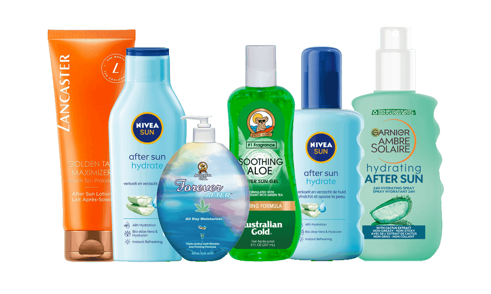 Product afbeelding van verschillende soorten aftersun